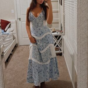 Floral Blue Maxi Dress